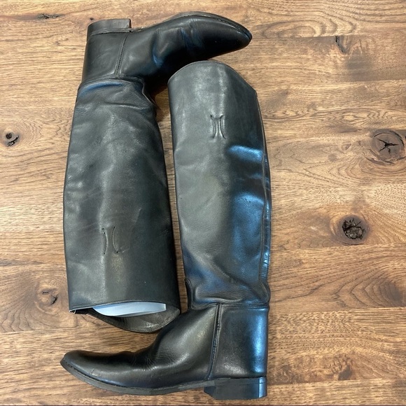 Black leather tall riding boots sz 9.5B - Picture 5 of 15